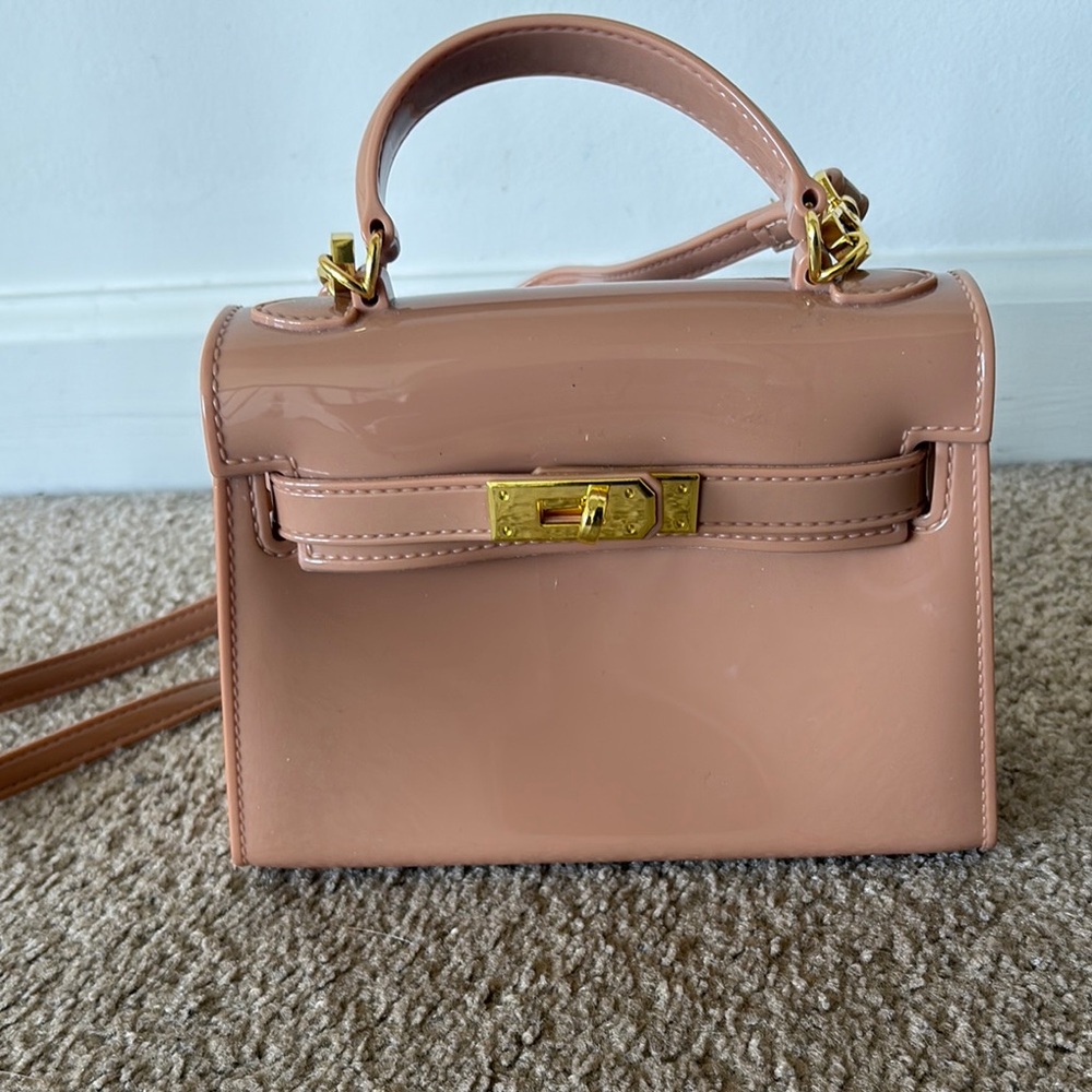 Small patent, tan bag; NWOT - Picture 7 of 8